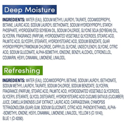Dove Body Wash Travel Essentials Variety 2-Pack – Refreshing Cucumber & Green Tea + Deep Moisture Nourishing Body Washes, 3 Oz Ea